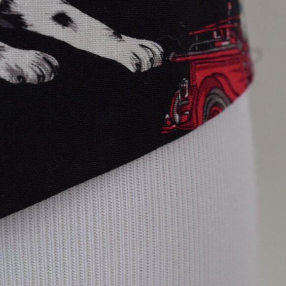 Vintage Dalmation Red Fire Engine Lined Cotton/Acetate Vest by Capelli - Picture 9 of 11